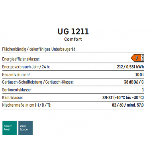 LIEBHERR利勃海尔 UG 1211 台下嵌入式单门冰箱